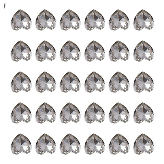 Sunjoy Tech 30Pcs Nail Rhinestones Transparent 3D DIY Nail Art Faux Crystal Water Drop Love Heart Butterfly Nail Jewelries Decorations for Women