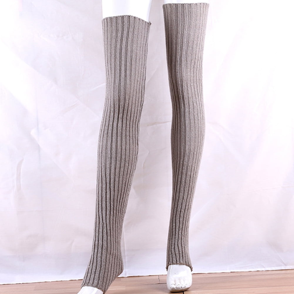 Sunjoy Tech 31.5 Inch Length Leg Warmers Knit Over the Knee Extra Long  Winter Soft Thick Thigh High Footless Socks for Women