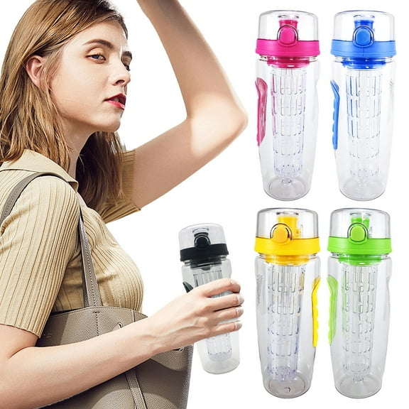 Sunjoy Tech 32oz Fruit Infuser Water Bottle, Leak-Proof Sports Cup with Strainer for Gym and Outdoor