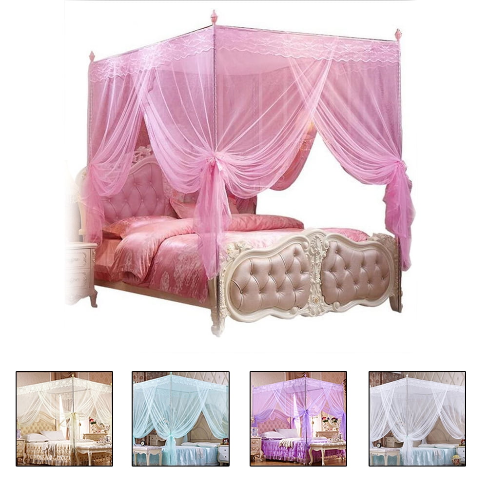 Sunjoy Tech 4 Corners Post Bed Curtain Canopy Bed Frame Canopies for