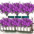 thumbnail image 1 of Sunjoy Tech 4Pcs Fake Flowers Realistic Fine Workmanship Elegant Environmentally Friendly Safe Decorative Bright Color Eucalyptus Violet Artificial Flower Garden Supply, 1 of 8