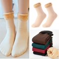thumbnail image 1 of Sunjoy Tech 5 Pairs Floor Socks Soft Breathable Thickened Plush Heat Retention Keep Warm Unisex Solid Color Mid Tube Socks for Daily Wear, 1 of 11