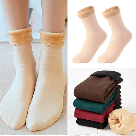 Sunjoy Tech 5 Pairs Floor Socks Soft Breathable Thickened Plush Heat Retention Keep Warm Unisex Solid Color Mid Tube Socks for Daily Wear