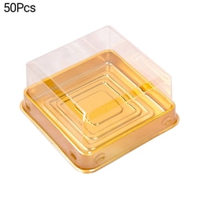 Sunjoy Tech 50 Pack of Cake Pans, Clear Plastic Mini Cake Muffins Cookies Boxes, for Wedding Birthday Party