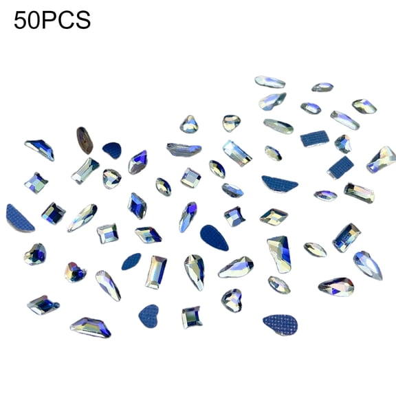 Sunjoy Tech 50pcs Nail Charms Three-dimensional Shining Luxurious Easy to Apply Delicate Craftsmanship DIY Nail Art Long Lasting 3D Rhinestone Nail Decorations Nail Salon