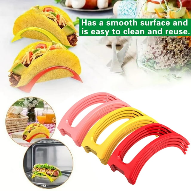 Sunjoy Tech 6/12Pcs Taco Holder Food Grade BPA-Free Oven Dishwasher Safe Stackable Colorful Individual Serving Chicken Roll Hard Taco Shell Stand Kit