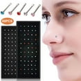 thumbnail image 1 of Sunjoy Tech 60Pcs Nose Rings Piercing Attractive Rhinestone Comfortable to Wear Shiny Body Jewelry Hypoallergenic Stainless Steel Nose Studs Rings Jewelry Accessory, 1 of 8