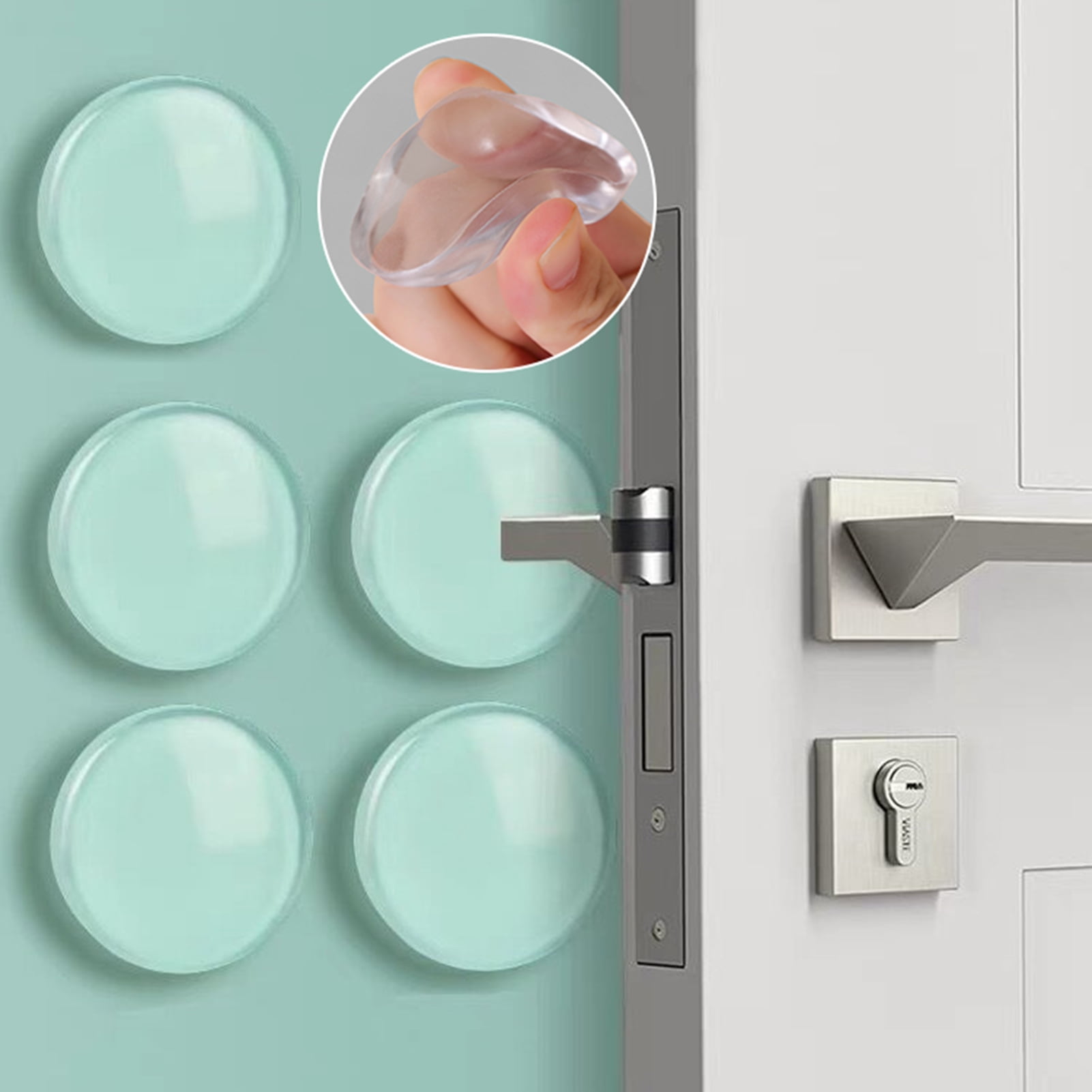 50-Pack Clear Rubber Door Stopper Bumpers – Self-Adhesive Silicone Cabinet Bumpers, Wall Protector Strips, Anti-Collision Silencing Pads For Doors, Drawers, Furniture, Refrigerator – 63x10x2mm, Transparent