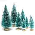 thumbnail image 1 of Sunjoy Tech 8 Pieces Miniature Sisal Frosted Christmas Trees Bottle Brush Mini Trees Plastic Tabletop Trees Ornaments for Christmas Room Decor Home Table Top Decoration and Crafts, 1 of 5