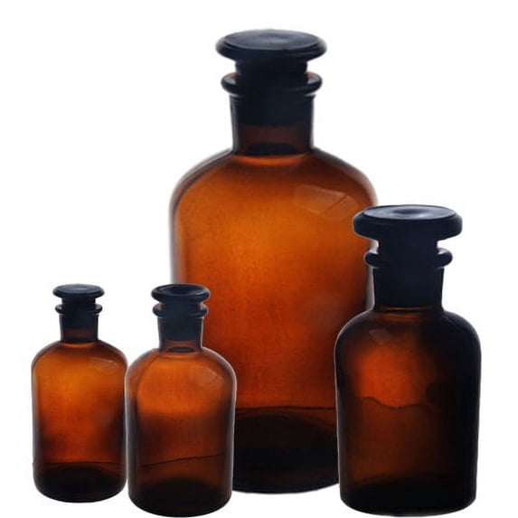 Sunjoy Tech Amber Glass Bottle With Stopper Dispensing Bottles for Homemade Vanilla Extract Essential Oils Herbal Medicine Message Bottle Sample Bottle Storage Bottle or DIY Decoration