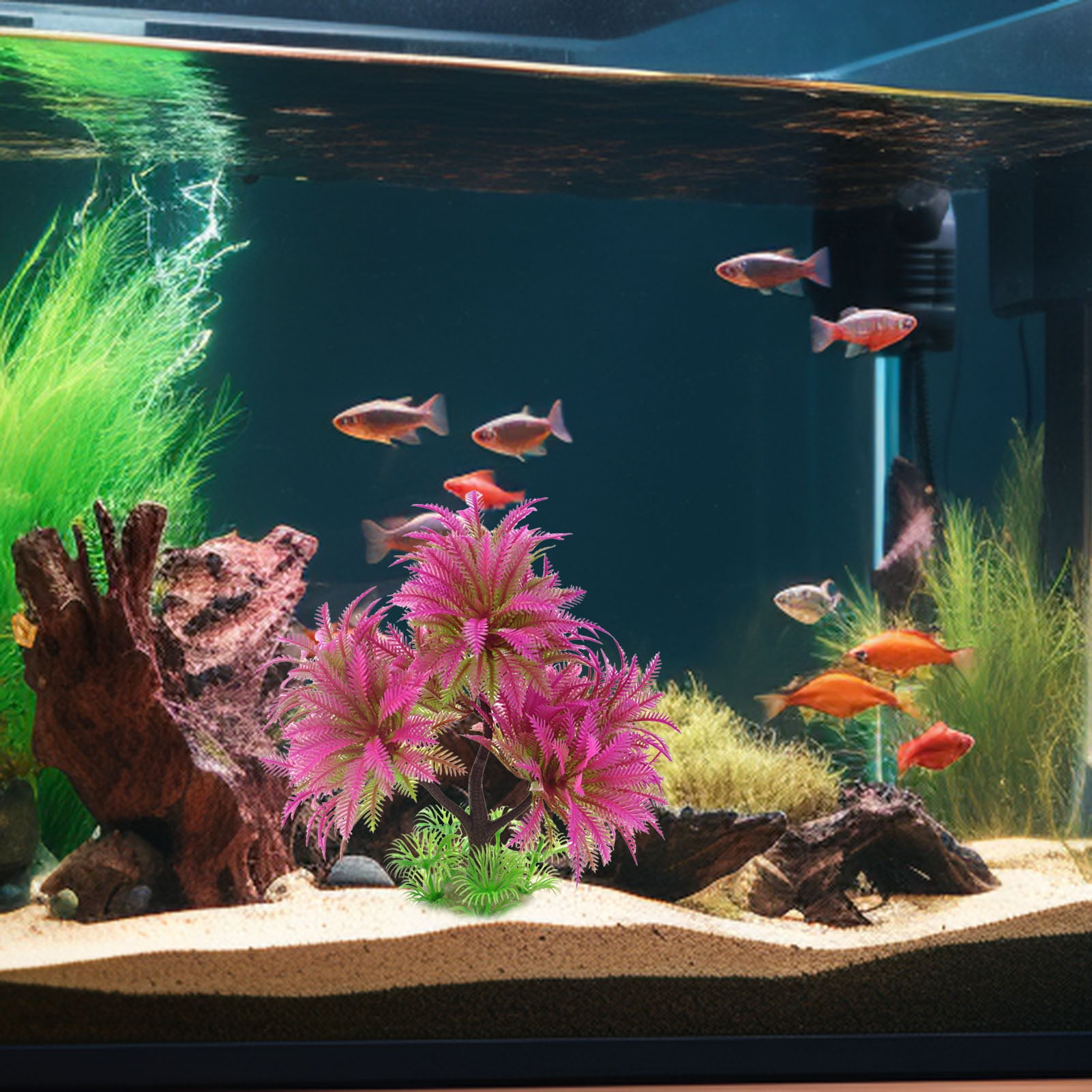 Sunjoy Tech Aquarium Artificial Plants,Aquatic Plastic Grass,Hydroponic