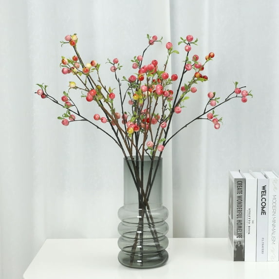 Sunjoy Tech Artificial Berry Branch Fade-resistant Vibrantly Colored Ornamental No Watering Not Withered Photography Props Easy to Maintain Simulation Small Apples Branch Home Decor
