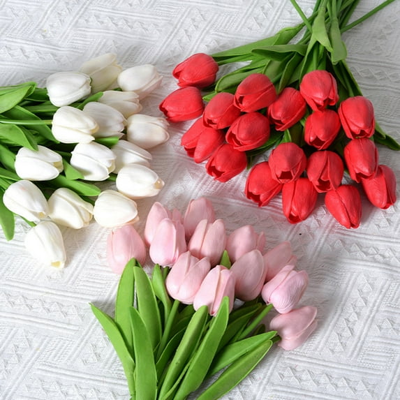 Sunjoy Tech Artificial Flower No Watering Fresh-keeping Anti-fade Aesthetics Decorative Flower Arrangement Simulation Tulip Home Decor