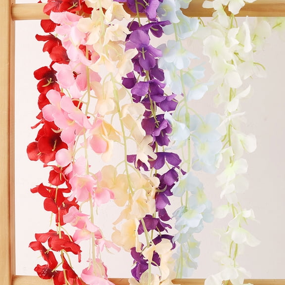 Sunjoy Tech Artificial Flower Vine DIY Hanging Wall Plant Simulation Hydrangea Flower Vine Wedding Decor for Party Home