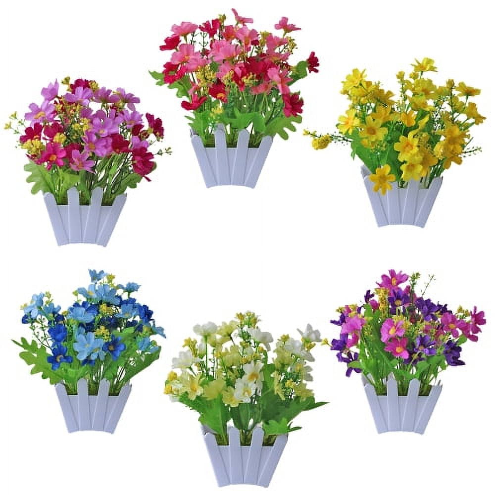 Sunjoy Tech Artificial Flowers Plant Potted Fake Daisy, Faux Mixed