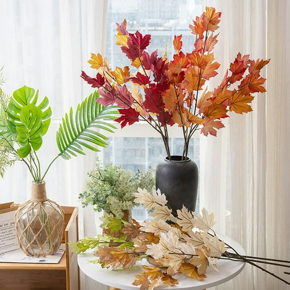 Sunjoy Tech Artificial Maple Leaf Vibrant Color Simulation Plant Exquisite Realistic Maple Leaf for Home Party Decoration