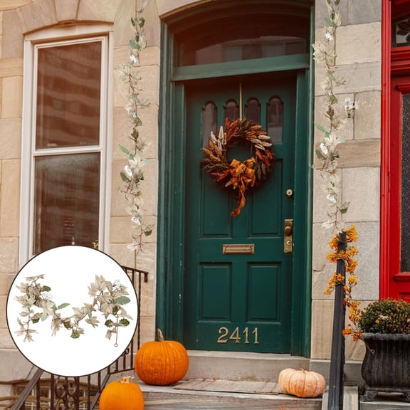 Sunjoy Tech Autumn White Maple Vine Easy Care Harvest Decor Unique Design Rattan for Thanksgiving Halloween Accessories