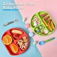 thumbnail image 1 of Sunjoy Tech Baby Suction Plate with Straw 3 Compartments Strong Suction Cup Anti-overturn Food Grade Dinnerware Anti-slip Silicone Toddlers Feeder Dish Kitchen Supplies, 1 of 8