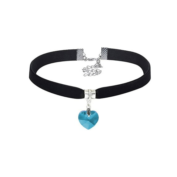 Sunjoy Tech Black Chokers Necklaces for Women Velvet Choker Necklaces for Teen Girls Gothic Heart Rhinestone Pendant for Women