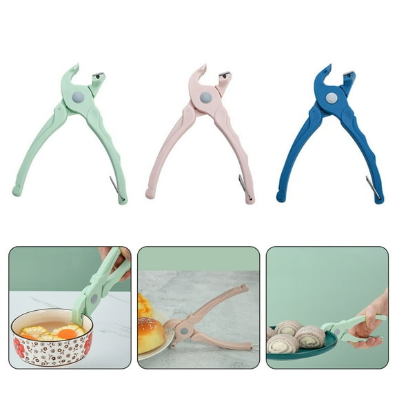 Sunjoy Tech Bowl Clip Long Handle Non-Slip Dish Clamp Multi-purpose Anti-Scald Bowl Holder Clip for Home Kitchen