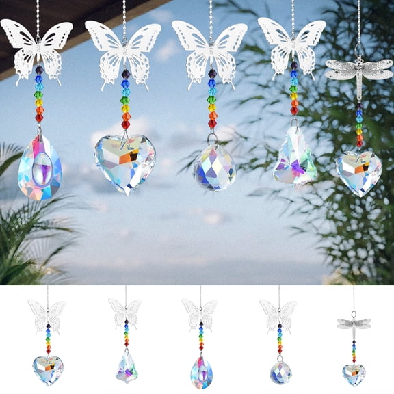 Sunjoy Tech Butterfly Dragonfly Sun Catcher Wind Chime Pendant Gift Decorative Wide Application Wind Chime Pendant Home Supply