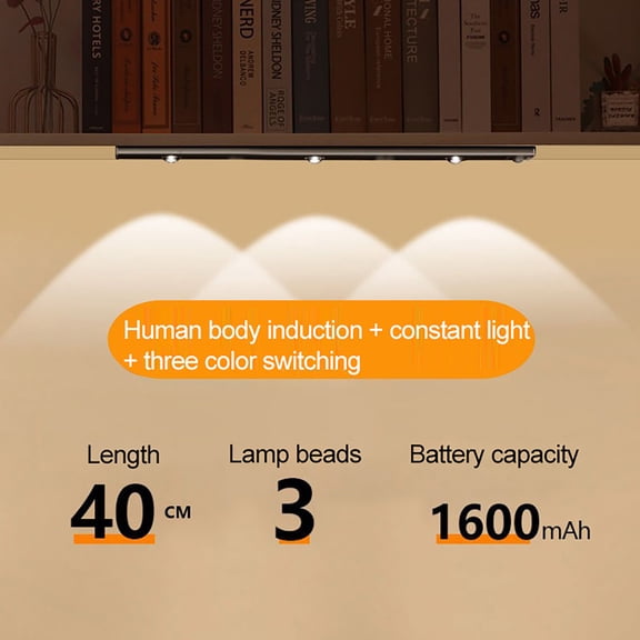 Sunjoy Tech Cabinet Light Battery Operated Rechargeable Non-Glaring Energy-saving Long Lifespan Illumination Aluminum Alloy Magnetic Style Motion Sensor LED Light for Home