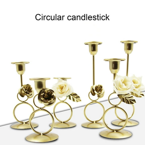 Sunjoy Tech Candlestick Elegant Romantic Exquisite Craftsmanship Iron Candle Holder for Home Dining Table Decoration