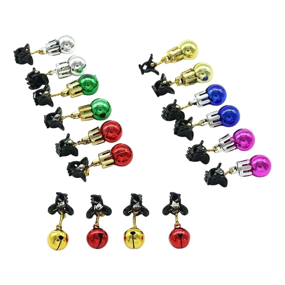 Sunjoy Tech Christmas Beard Jingle Bell Clip Decoration Beard Ornament Plastic Facial Hair Bauble Clips for Holiday Party Decor 16Pcs