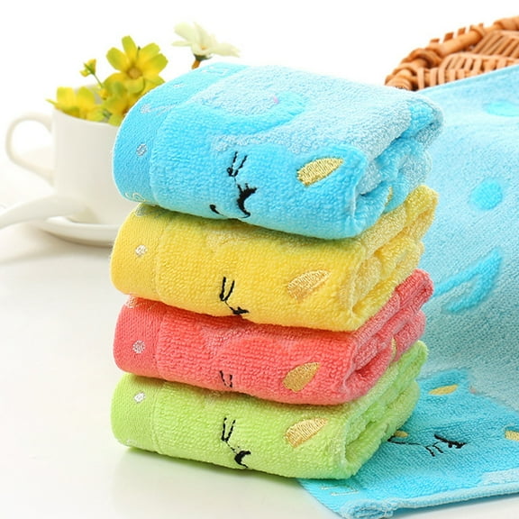 Sunjoy Tech Cotton Hand Towels Cute Cat Musical Note Pattern Super Soft Highly Absorbent Towel for Bathroom Set of 1/2