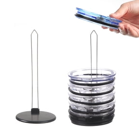 Sunjoy Tech Cup Lid Storage Rack Vertical Cup Lid Organizer Space-Saving Lid Holder for Kitchen Cabinets Countertops