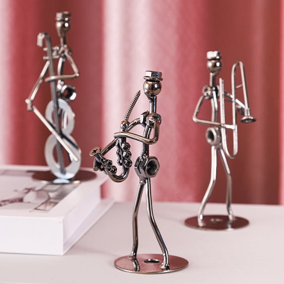 Sunjoy Tech Decorative Ornament Electroplating Process Shooting Props Iron Metal Band Man Handicraft Decoration for Gift