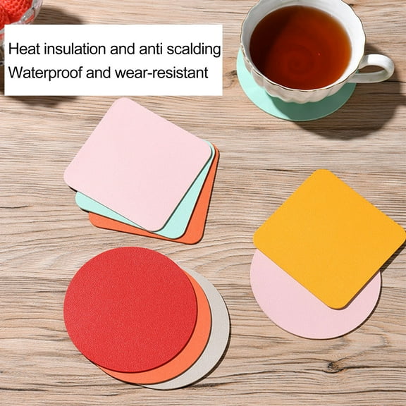 Sunjoy Tech Dining Table Placemat Coaster Vibrant Color Wear Resistant Non-Slip Design Round Square Cup Mat Mug Pad