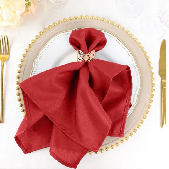 Sunjoy Tech Dinner Napkin Solid Color Seamless Ruffled Edges Table Decor for Hotel Restaurant Dining Banquet Wedding Party Napkins 1/5Pcs