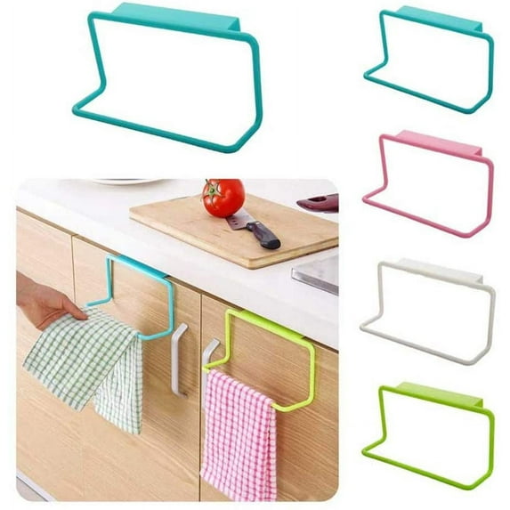 Sunjoy Tech Over Door Towel Rack Holder - Kitchen Bathroom Storage Organizer Bar for Hanging Washcloths, Hand, Face & Fingertip Towels - Over The Door Cabinet Cupboard Hanger
