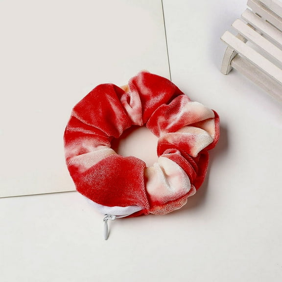 Sunjoy Tech Elastic Hair Band Dye Print Hair Tie Velvet Fabric Girl Ponytail Tie Head Accessories