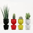 thumbnail image 1 of Sunjoy Tech Face Flower Pot, Head Planter Pot Succulent Planter Resin Cactus Planter, Small Cute Plants Flower Pots for Indoor Home Office Decoration, 1 of 2