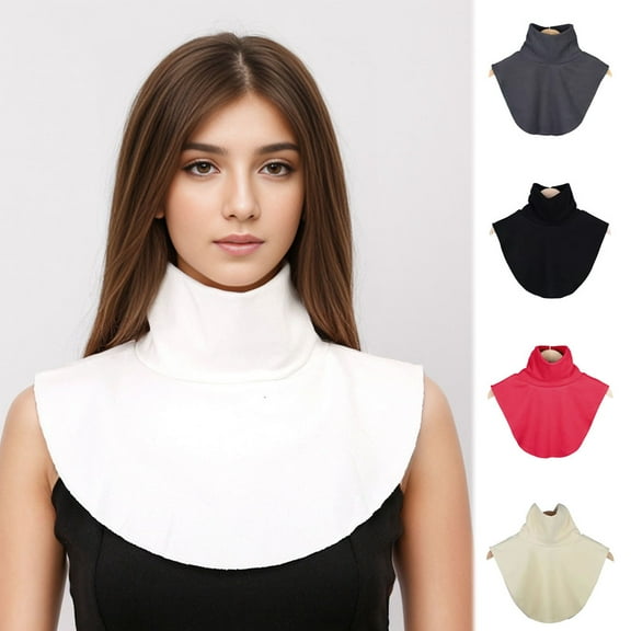 Sunjoy Tech Fake Collar Detachable Faux Collar Blouse for Women,Solid Color High Collar Autumn Winter Versatile Elastic Casual Style False Collar