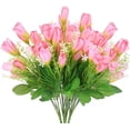 thumbnail image 1 of Sunjoy Tech Faux Silk Tulips 14" Artificial Pink Wedding Bouquet, 1 of 8