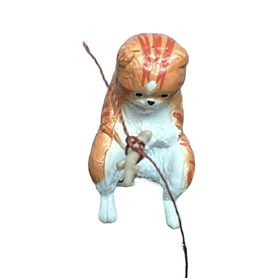 Sunjoy Tech Fish Tank Landscaping Vivid Shape Exquisite Cartoon Fishing Cat Ornament Aquarium Decor Household Supply