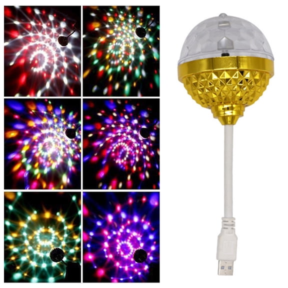 Sunjoy Tech Flash Lamp Beautiful Round 360 Degree Rotation Eco-friendly Rechargeable Lighting PP Material RGB USB Ball Stage Light Household Accessories