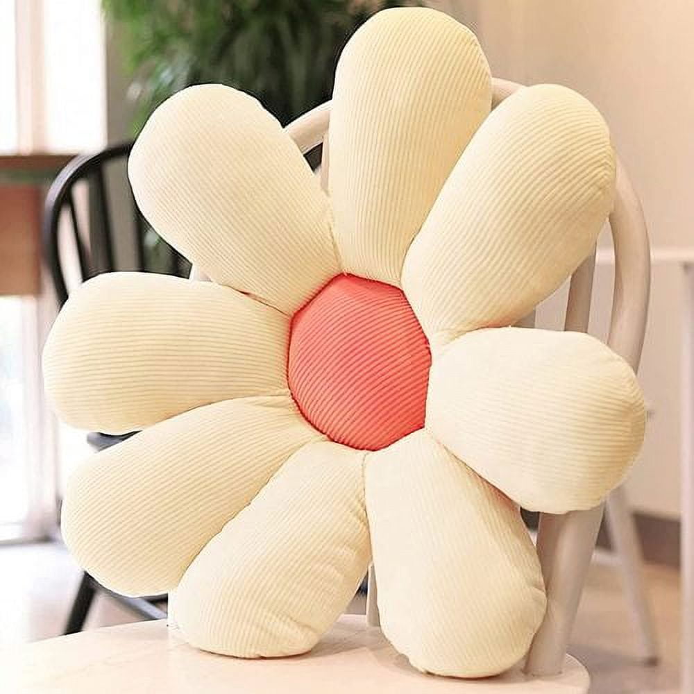 Flower Pillow Cute and Comfortable Floor Cushions Soft Fun Plant Throw  Pillows Preppy Aesthetic Room Decor for Couch,Sofa,Chair(Sage Green,14.5)