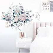 Sunjoy Tech Flowers Wall Sticker Waterproof PVC Lovely Flowers Wall Decals Removable Floral Wall Decor Sticker for Living Room Bedroom Nursery Room