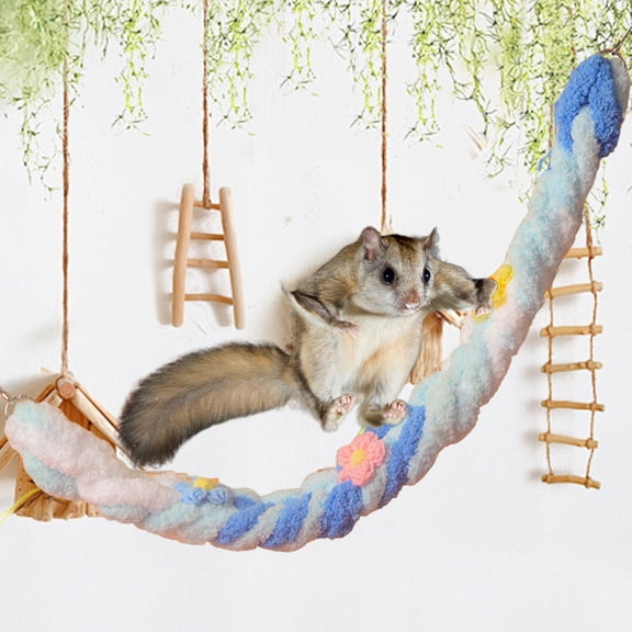 Sunjoy Tech Hamster Climbing Rope,Small Animal Climbing Crawling Biting Toy,Hamsters Guinea Pigs Ferrets Glide Hammock Fun And Exercise Develops Coordination And Balance