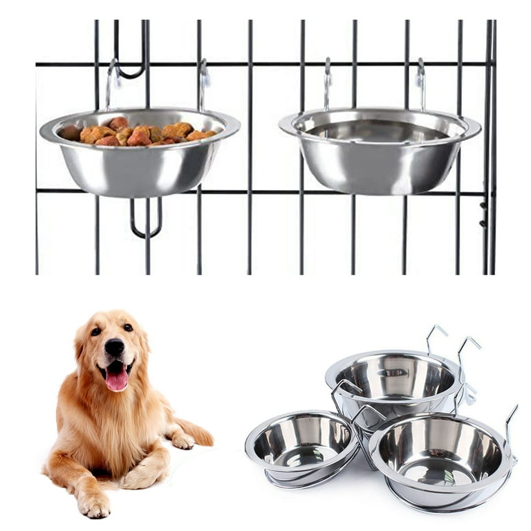 Hanging Pet Bowl, Stainless Steel Food Water Bowls Feeder With