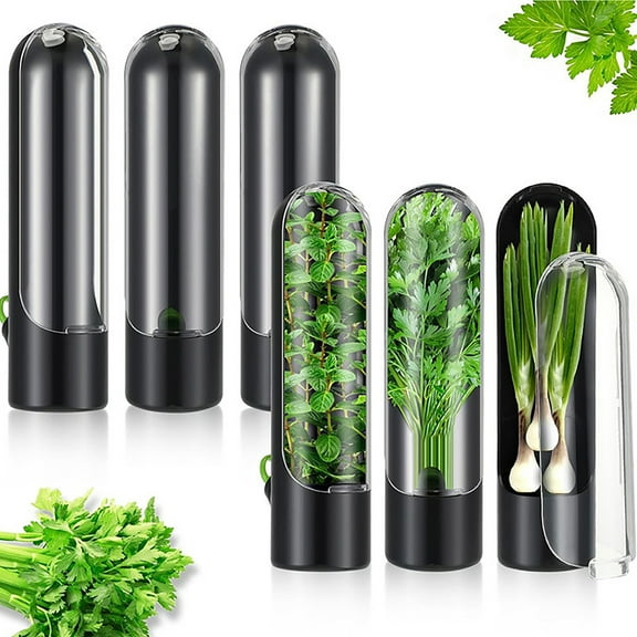 Sunjoy Tech Herb Saver for Refrigerator Vegetable Preserver Cilantro Freshness Keeper Waterproof Thyme Dill Storage Containers Rosemary Preservation Tools for Parsley Asparagus