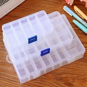 Sunjoy Tech Jewelry Organizer Box for Earrings Storage, Clear Plastic with 15/10/24 Small Compartment Tray - 1PC