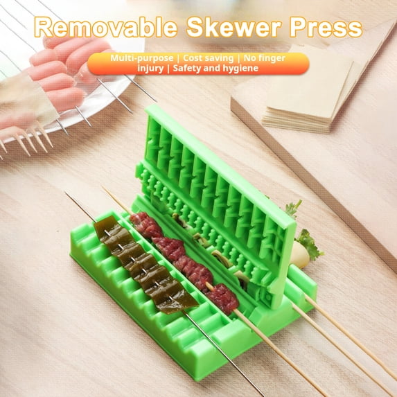 Sunjoy Tech Kabob Skewer Maker 3-In-1 Non-Stick BBQ Kebab Tool for Meat Vegetables Intestines Easy to Use Manual Skewers Mold Box Machine