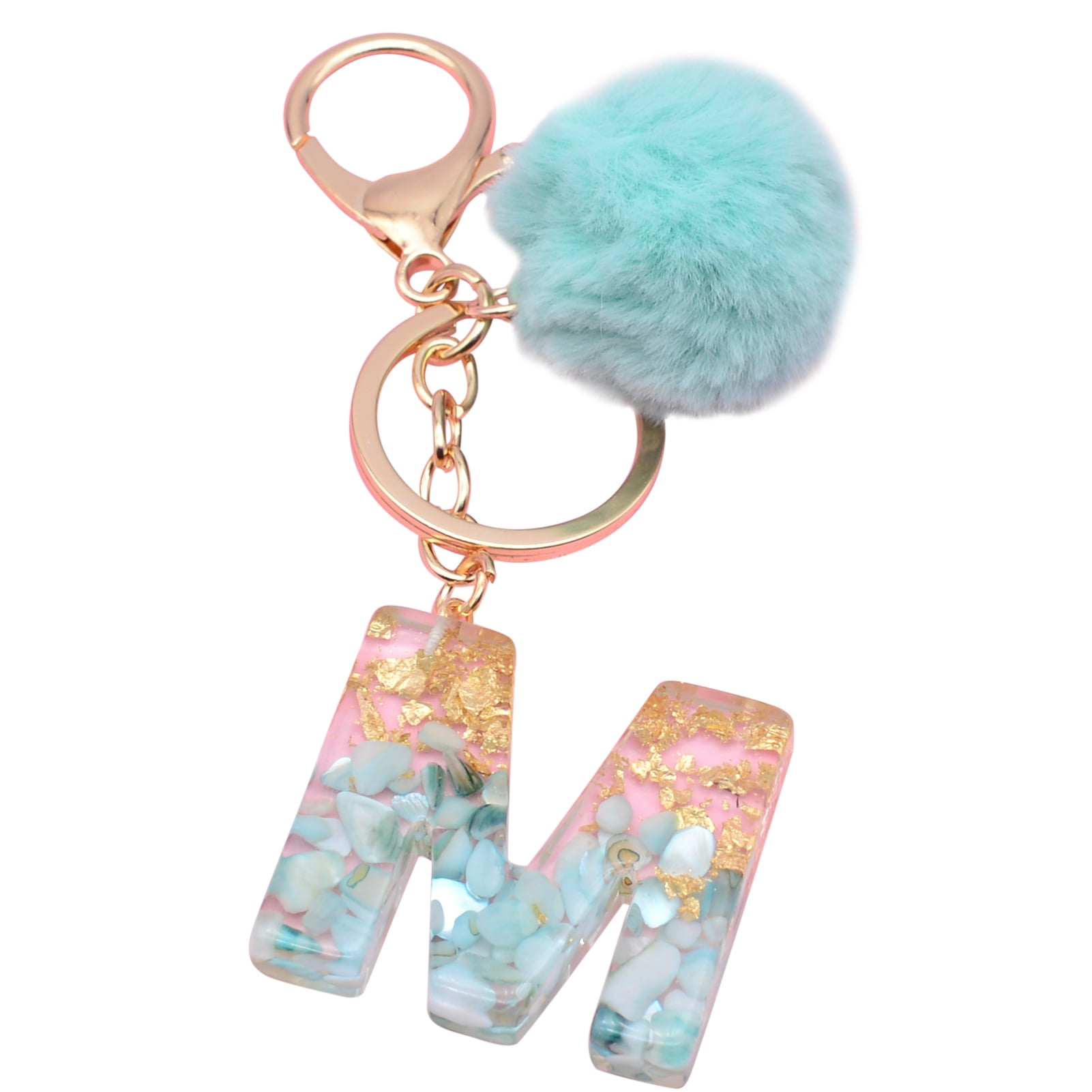 Sunjoy Tech Key Chain Ornamental Multi-color Rhinestone Decor Initial ...