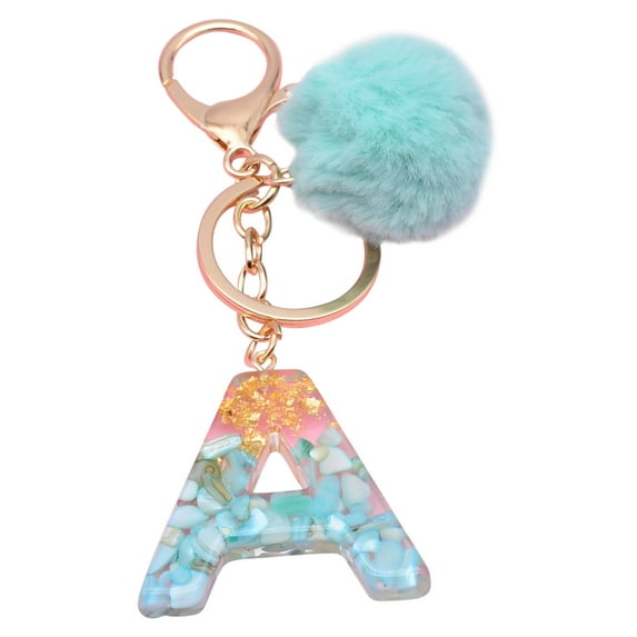 Sunjoy Tech Key Chain Ornamental Multi-color Rhinestone Decor Initial Letter Keychain Ball Decor for Home