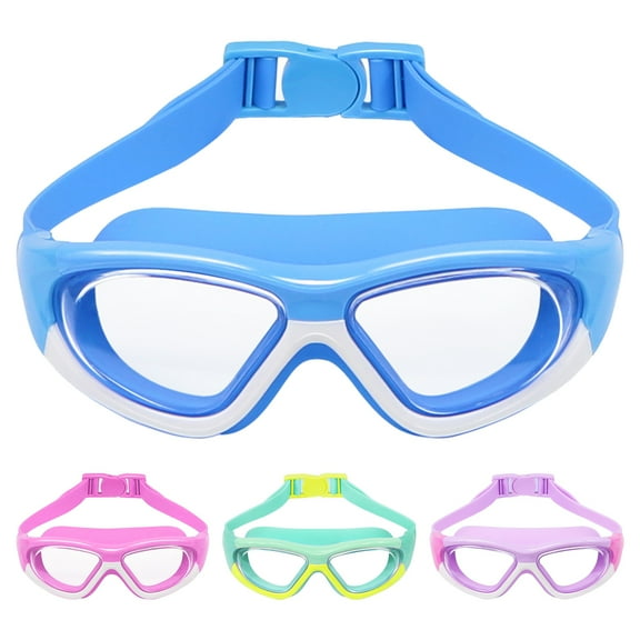 Sunjoy Tech Kids Swim Goggles for Kids 3-12, Kids Goggles for Swimming, Wide View Anit-Fog No Leak Water Pool Goggles for Sandbeach - 1PC